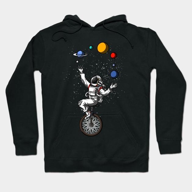 Space Astronaut Juggling Planets Hoodie by underheaven